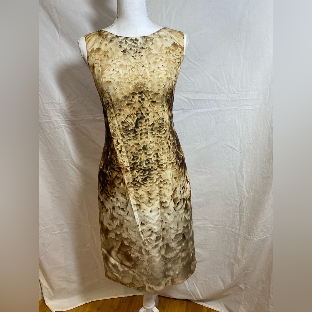 Prada Brown feather Patterned Dress